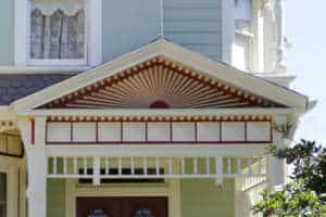 Sunburst on Alameda Victorian demonstrating meaning and symbolism of details in Victorian Architecture